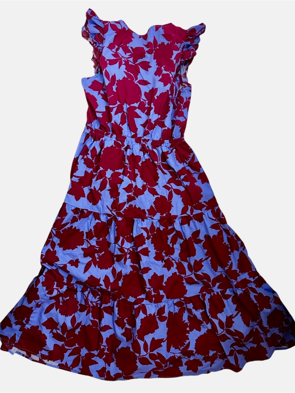 EUC J.Crew Ruffle-Sleeve Tiered Midi Dress - Fall 2024 Size 6 - Picture 5 of 10